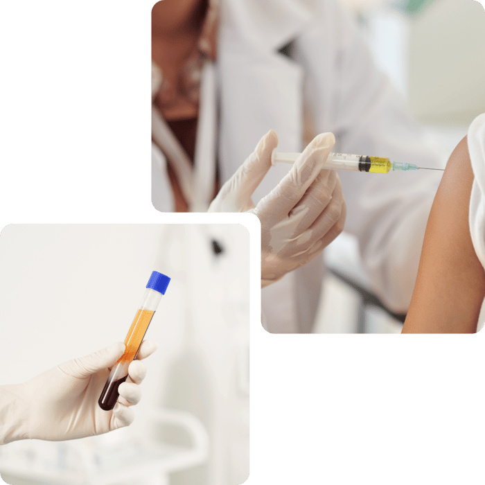 Clinician administering a platelet-rich plasma treatment